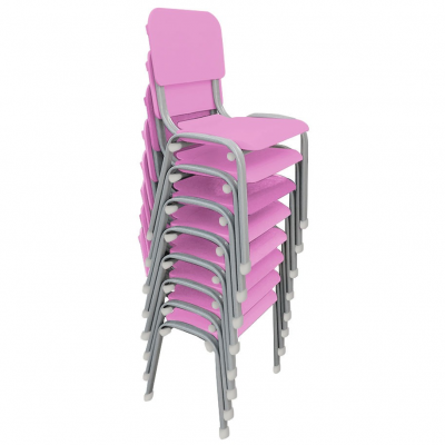 Kit 8 Cadeiras WP Kids Polipropileno Rosa