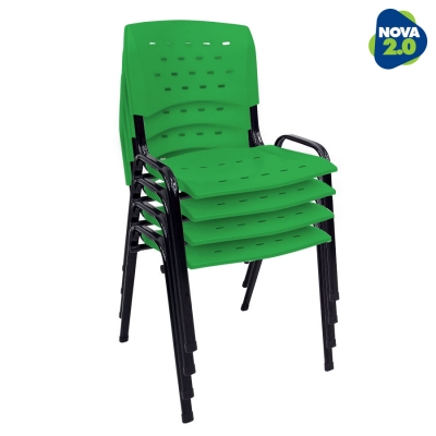 Kit 4 Cadeiras WP Flex Polipropileno Verde