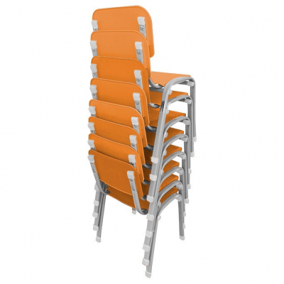 Kit 8 Cadeiras WP Kids Polipropileno Laranja