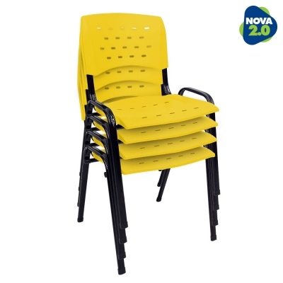 Kit 4 Cadeiras WP Flex Polipropileno Amarela